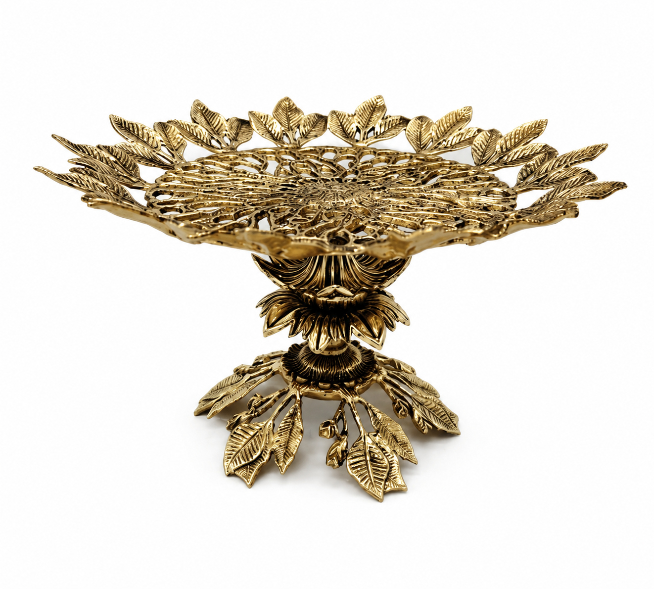 095629b4-3e21-409f-aac7-e499d551292a.png شیرینی خوری تمام برنزی مدل برگ ریزان - Image 1